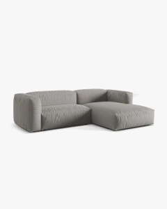 COLTAR MARTINA, GRI DESCHIS, 244 CM, DREAPTA, CU TAPITERIE DIN TEXTIL STRUCTURAT BOSTON, MICADONI - Img 2