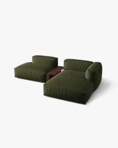 COLTAR MARTINA, PE DREAPTA, 285 CM, VERDE, TAPITAT CU TAPITERIE DIN TEXTIL STRUCTURAT BOSTON, MICADONI - Img 3