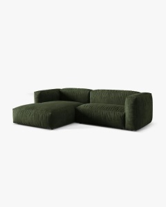 COLTAR MARTINA, VERDE, 280 CM, STANGA, CU TAPITERIE DIN TEXTIL CATIFEA VOGUE, MICADONI - Img 2