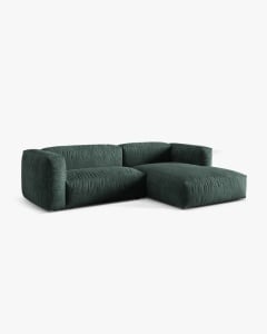COLTAR MARTINA, VERDE MUSCHI, 280 CM, DREAPTA, CU TAPITERIE DIN TEXTIL CATIFEA VOGUE, MICADONI - Img 2
