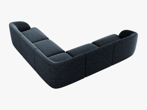 COLTAR MILEY, 5 LOCURI, ALBASTRU 86 TAPITERIE CHENILLE, DESIGN DEOSEBIT - Img 2