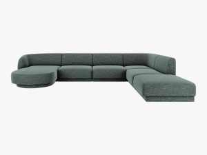 COLTAR MILEY DREAPTA, 6 LOCURI, 327 CM, VERDE 78, TAPITERIE CHENILLE, DESIGN DEOSEBIT