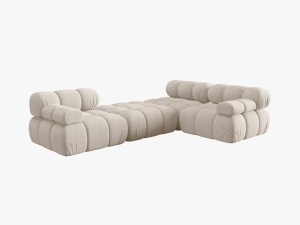 COLTAR MODULAR BELLIS, 4 LOCURI, 282 CM, BEJ DESCHIS 23, TAPITERIE DIN CATIFEA 3D, DESIGN DEOSEBIT - Img 6