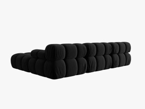 COLTAR MODULAR BELLIS, 4 LOCURI, 282 CM, NEGRU 100, TAPITERIE DIN CATIFEA, DESIGN DEOSEBIT - Img 4