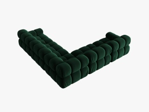 COLTAR MODULAR BELLIS, 5 LOCURI, 282 CM, VERDE 38, TAPITERIE DIN CATIFEA, DESIGN DEOSEBIT - Img 5