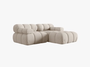 COLTAR MODULAR BELLIS, DREAPTA, 2 LOCURI, 191 CM, BEJ DESCHIS 23, TAPITERIE DIN CATIFEA 3D, BESOLUX - Img 4