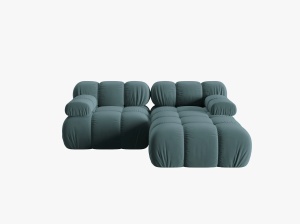 COLTAR MODULAR BELLIS, DREAPTA, 2 LOCURI, 191 CM, VERDE PETROL 87, TAPITERIE DIN CATIFEA, BESOLUX - Img 2