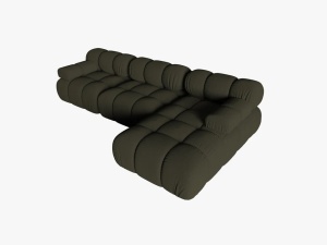 COLTAR MODULAR BELLIS, DREAPTA, 3 LOCURI, 285 CM, VERDE 77, TAPITERIE DIN CATIFEA 3D, DESIGN DEOSEBIT - Img 3