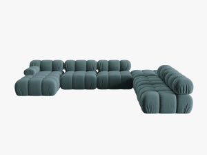 COLTAR MODULAR BELLIS, DREAPTA, 6 LOCURI, 376 CM, DIVERSE CULORI SI MATERIALE, DESIGN DEOSEBIT - Img 17