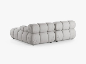 COLTAR MODULAR BELLIS, PE DREAPTA, GRI DESCHIS, CU TAPITERIE DIN TEXTIL STRUCTURAT LIBERTY, MICADONI - Img 3