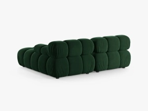COLTAR MODULAR BELLIS, PE DREAPTA, VERDE SMARALD, CU TAPITERIE DIN CATIFEA BLUVEL, MICADONI - Img 3