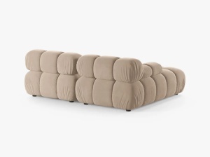 COLTAR MODULAR BELLIS, PE STANGA, BEJ, CU TAPITERIE DIN CATIFEA VENUS, MICADONI - Img 3