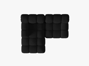 COLTAR MODULAR BELLIS, PE STANGA, NEGRU, CU TAPITERIE DIN TEXTIL 3D SONIC, MICADONI - Img 5