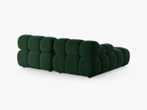 COLTAR MODULAR BELLIS, PE STANGA, VERDE SMARALD, CU TAPITERIE DIN CATIFEA BLUVEL, MICADONI - Img 3