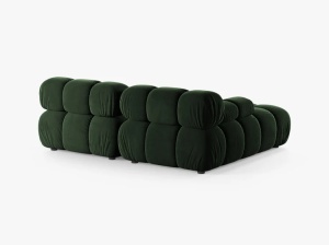 COLTAR MODULAR BELLIS, PE STANGA, VERDE SMARALD, CU TAPITERIE DIN CATIFEA VENUS, MICADONI - Img 3