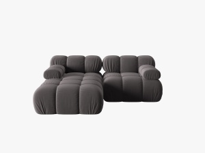 COLTAR MODULAR BELLIS, STANGA, 2 LOCURI, 191 CM, GRI INCHIS 97, TAPITERIE DIN CATIFEA, DESIGN DEOSEBIT - Img 6