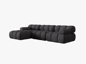 COLTAR MODULAR BELLIS, STANGA, 3 LOCURI, 285 CM, ESPRESSO 15, TAPITERIE DIN CATIFEA 3D, DESIGN DEOSEBIT - Img 5