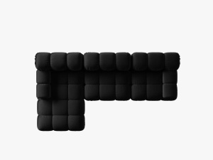 COLTAR MODULAR BELLIS, STANGA, 3 LOCURI, 285 CM, NEGRU 100, TAPITERIE DIN CATIFEA, DESIGN DEOSEBIT - Img 3