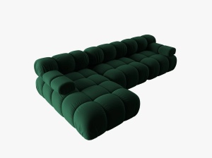 COLTAR MODULAR BELLIS, STANGA, 3 LOCURI, 285 CM, VERDE 38, TAPITERIE DIN CATIFEA, DESIGN DEOSEBIT - Img 4