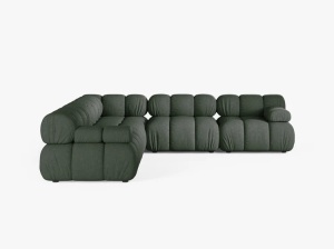 COLTAR MODULAR BELLIS, VERDE INCHIS, CU TAPITERIE DIN TEXTIL STRUCTURAT LIBERTY, MICADONI - Img 2