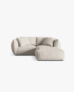 COLTAR MODULAR CHRIS, 220X100, NATURAL, CU TAPITERIE DIN TEXTIL STRUCTURAT LINS, MICADONI