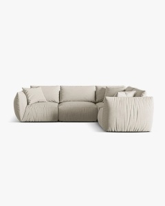 COLTAR MODULAR CHRIS, PE DREAPTA, 210X295, NATURAL, CU TAPITERIE DIN TEXTIL STRUCTURAT LINS, MICADONI