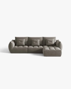 COLTAR MODULAR, CU 2 LOCURI, BLOOM, GRI, 327 CM, CU TAPITERIE DIN TEXTIL CATIFEA CASINO, MICADONI