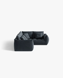 COLTAR MODULAR, CU 4 LOCURI, BLOOM, PE DREAPTA, ALBASTRU MARIN, 316 CM, CU TAPITERIE DIN TEXTIL STRUCTURAT WIND, MICADONI - Img 3