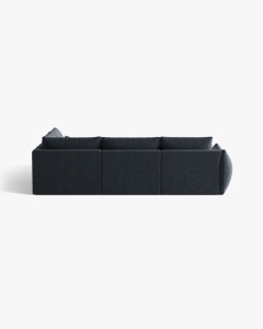 COLTAR MODULAR, CU 4 LOCURI, BLOOM, PE DREAPTA, ALBASTRU MARIN, 316 CM, CU TAPITERIE DIN TEXTIL STRUCTURAT WIND, MICADONI - Img 4