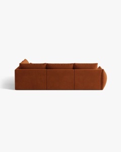 COLTAR MODULAR, CU 4 LOCURI, BLOOM, PE DREAPTA, CARAMIZIU, 316 CM, CU TAPITERIE DIN TEXTIL CATIFEA CASINO, MICADONI - Img 4