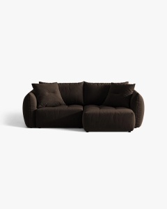 COLTAR MODULAR EXTENSIBIL, BLOOM, PE DREAPTA, MARO INCHIS, 250 CM, CU TAPITERIE DIN TEXTIL CATIFEA BLUVEL, MICADONI