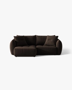 COLTAR MODULAR EXTENSIBIL, BLOOM, PE STANGA, MARO INCHIS, 250 CM, CU TAPITERIE DIN TEXTIL CATIFEA BLUVEL, MICADONI