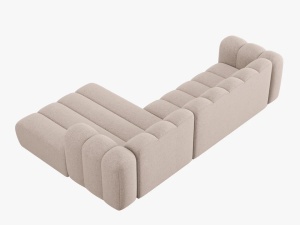 COLTAR MODULAR LUPIN, DREAPTA, 4 LOCURI, 288 CM, BEJ 30, TAPITERIE CHENILLE, DESIGN DEOSEBIT - Img 5