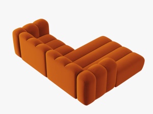 COLTAR MODULAR LUPIN, STANGA, 3 LOCURI, 228 CM, SCORTISOARA 14, TAPITERIE DIN CATIFEA, DESIGN DEOSEBIT - Img 4