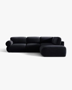 COLTAR MODULAR, OPHELIA, ALBASTRU ROYAL, PE DREAPTA, 289 CM, CU TAPITERIE DIN TEXTIL CATIFEA VENUS, MICADONI - Img 2