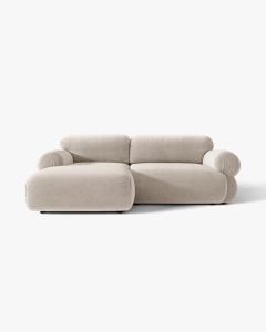 COLTAR MODULAR, OPHELIA, BEJ, PE STANGA, 236 CM, CU TAPITERIE DIN TEXTIL CATIFEA VENUS, MICADONI