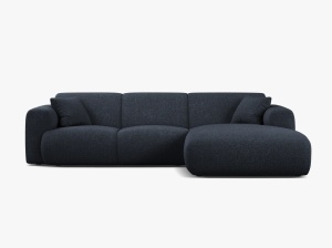 COLTAR MOLINO, 225 CM, PE DREAPTA, ALBASTRU MARIN, CU TAPITERIE DIN TEXTIL CHENILLE EDEN, MICADONI