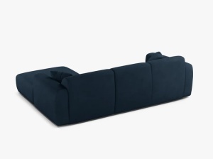 COLTAR MOLINO, 225 CM, PE DREAPTA, ALBASTRU ROYAL, CU TAPITERIE DIN TEXTIL CHENILLE REBEL, MICADONI - Img 3