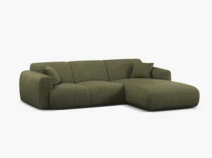 COLTAR MOLINO, 225 CM, PE DREAPTA, VERDE, CU TAPITERIE DIN TEXTIL CHENILLE EDEN, MICADONI - Img 3