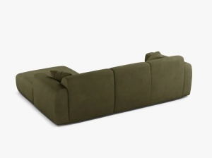 COLTAR MOLINO, 225 CM, PE DREAPTA, VERDE DESCHIS, CU TAPITERIE DIN TEXTIL CHENILLE REBEL, MICADONI - Img 3