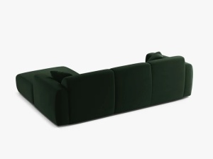 COLTAR MOLINO, 225 CM, PE DREAPTA, VERDE SMARALD, CU TAPITERIE DIN TEXTIL CATIFEA CASINO, MICADONI - Img 3