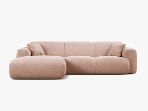 COLTAR MOLINO, 225 CM, PE STANGA, BEJ, CU TAPITERIE DIN TEXTIL BOUCLE BALOO, MICADONI