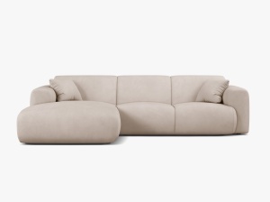 COLTAR MOLINO, 225 CM, PE STANGA, BEJ, CU TAPITERIE DIN TEXTIL CHENILLE REBEL, MICADONI