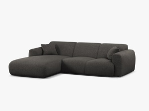 COLTAR MOLINO, 225 CM, PE STANGA, GRI INCHIS, CU TAPITERIE DIN TEXTIL CHENILLE EDEN, MICADONI - Img 2