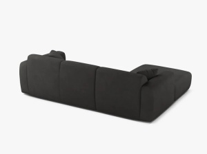 COLTAR MOLINO, 225 CM, PE STANGA, GRI INCHIS, CU TAPITERIE DIN TEXTIL CHENILLE REBEL, MICADONI - Img 3