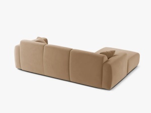 COLTAR MOLINO, 225 CM, PE STANGA, NISIPIU, CU TAPITERIE DIN TEXTIL CATIFEA CASINO, MICADONI - Img 3