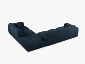 COLTAR MOLINO, 315 CM, PE DREAPTA, ALBASTRU ROYAL, CU TAPITERIE DIN TEXTIL CHENILLE REBEL, MICADONI - Img 3