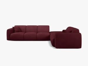 COLTAR MOLINO, 315 CM, PE DREAPTA, BORDO, CU TAPITERIE DIN TEXTIL CHENILLE REBEL, MICADONI - Img 2