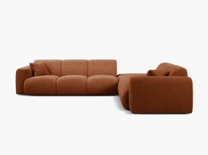 COLTAR MOLINO, 315 CM, PE DREAPTA, CARAMIZIU, CU TAPITERIE DIN TEXTIL BOUCLE BALOO, MICADONI - Img 2