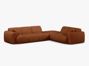 COLTAR MOLINO, 315 CM, PE DREAPTA, PORTOCALIU, CU TAPITERIE DIN TEXTIL CHENILLE REBEL, MICADONI
